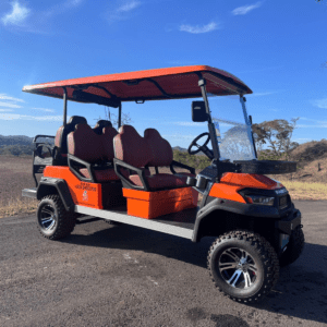Four-seater utility vehicle parked outside