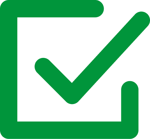 Approved symbol in green color