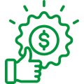Financial success and approval graphic